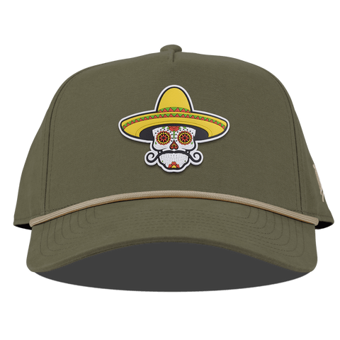 Sombrero Skull PVC Curved Canvas 5 Panel Rope Vintage Loden