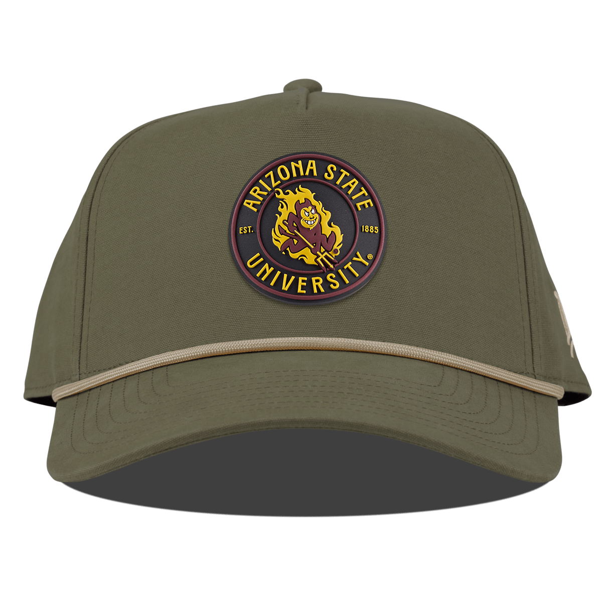 Arizona State University "Sparky's Legacy Dark" Curved Canvas 5 Panel Rope Vintage Loden