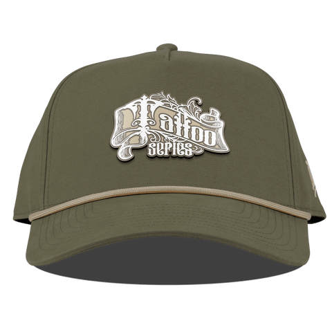 Tattoo Scroll Curved Canvas 5 Panel Rope Vintage Loden
