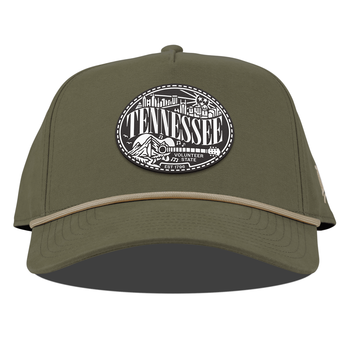 Tennessee Traveler Curved Canvas 5 Panel Rope Vintage Loden