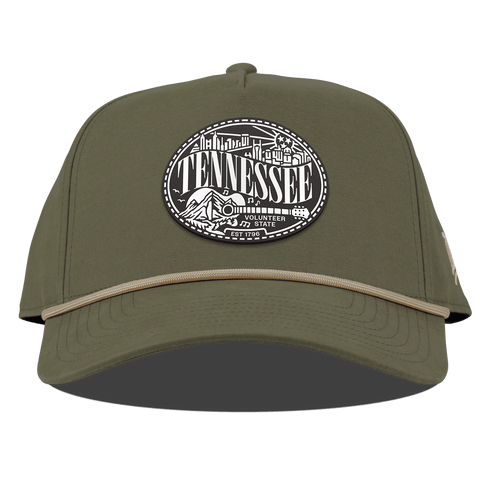 Tennessee Traveler Curved Canvas 5 Panel Rope Vintage Loden