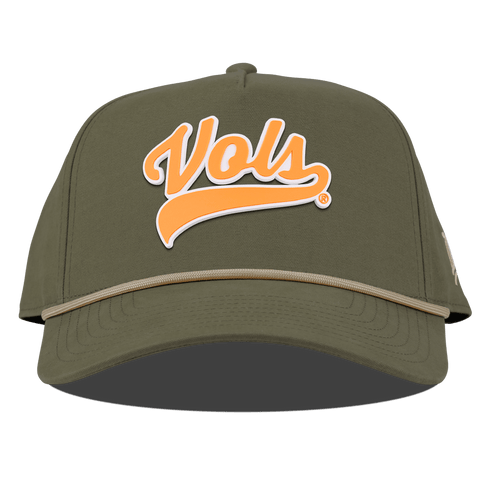 University of Tennessee "Tennessee Vols Script" Curved Canvas 5 Panel Rope Vintage Loden