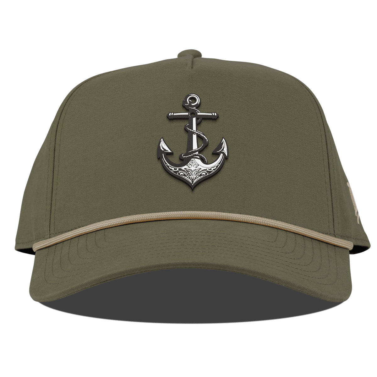 The Deeps Anchor Curved Canvas 5 Panel Rope Vintage Loden