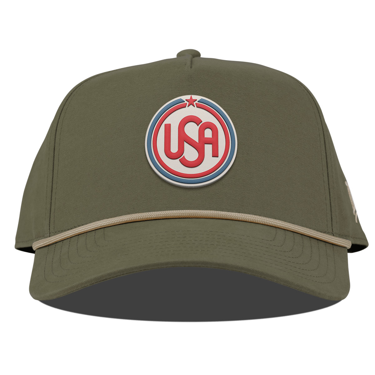 USA Icon Curved Canvas 5 Panel Rope Vintage Loden