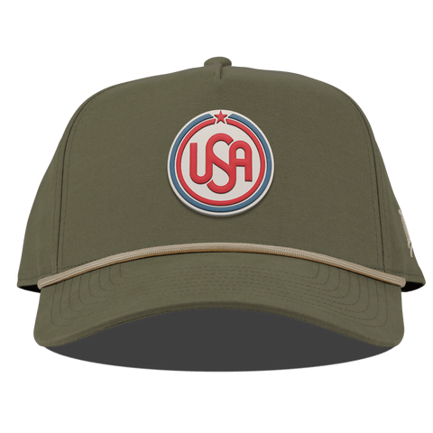 USA Icon Curved Canvas 5 Panel Rope Vintage Loden