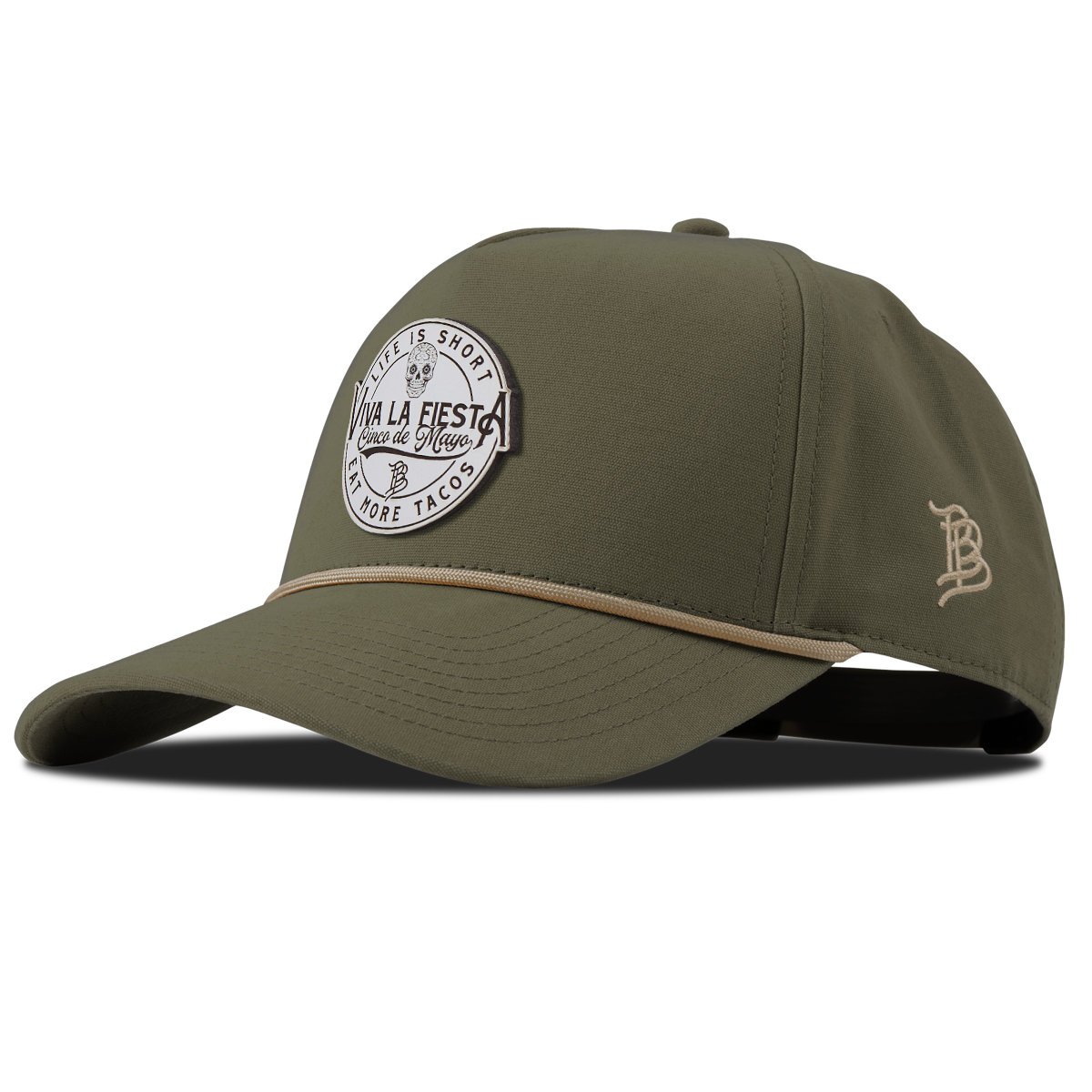 Branded Fiesta Curved Canvas 5 Panel Rope Vintage Loden