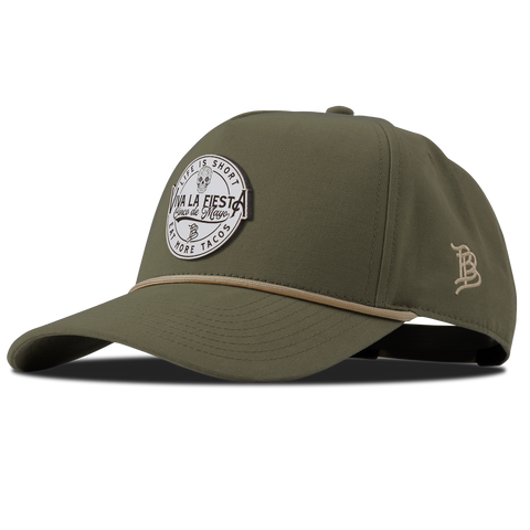 Branded Fiesta Curved Canvas 5 Panel Rope Vintage Loden