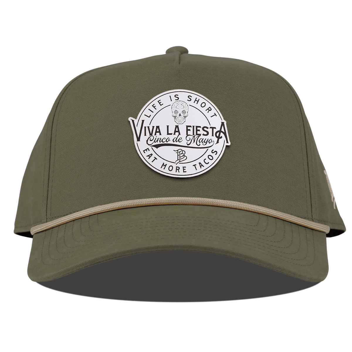 Branded Fiesta Curved Canvas 5 Panel Rope Vintage Loden