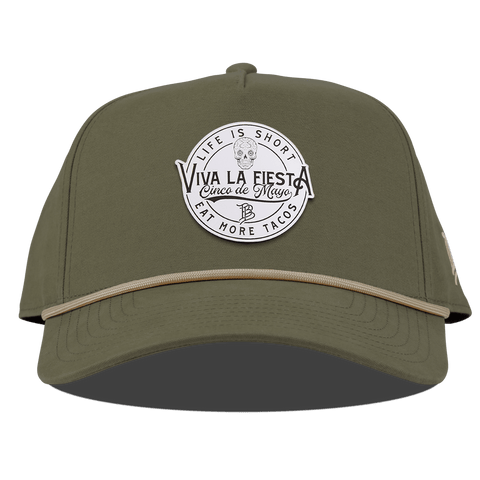 Branded Fiesta Curved Canvas 5 Panel Rope Vintage Loden