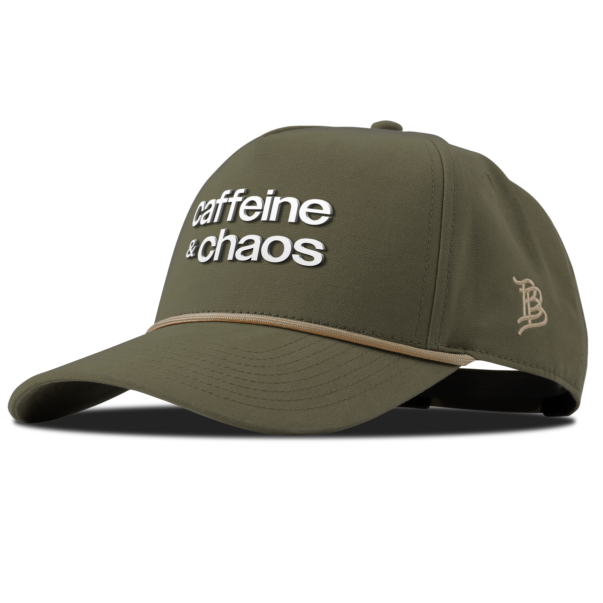 Caffeine & Chaos Curved Canvas 5 Panel Rope Vintage Loden