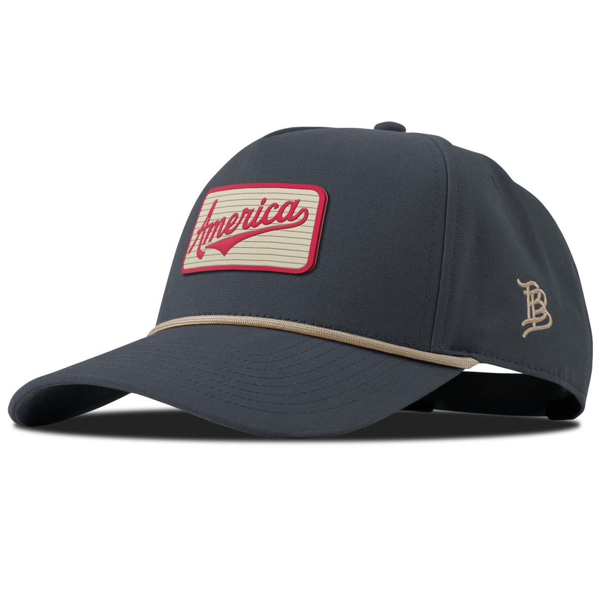 America Badge Curved Canvas 5 Panel Rope Vintage Navy
