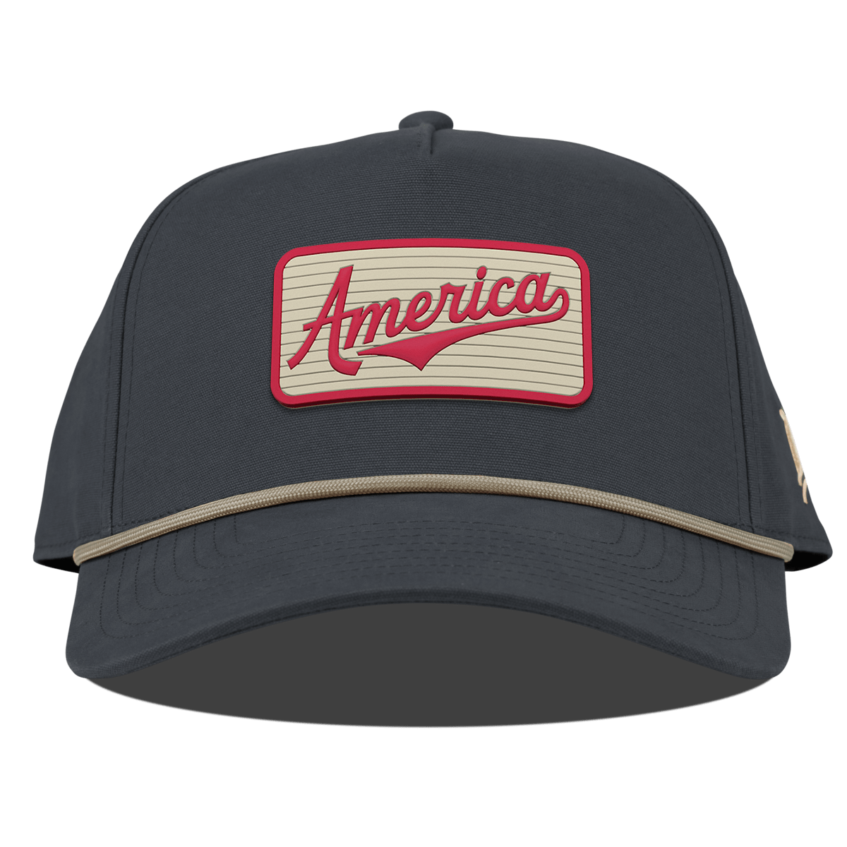 America Badge Curved Canvas 5 Panel Rope Vintage Navy