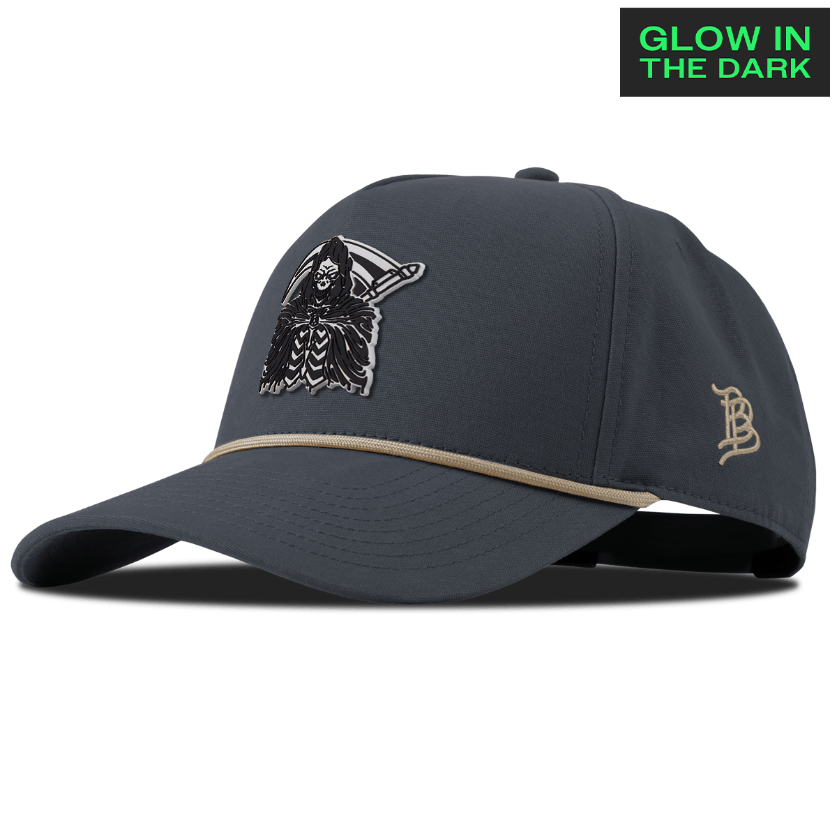 Grim Reaper Glow Curved Canvas 5 Panel Rope Vintage Navy