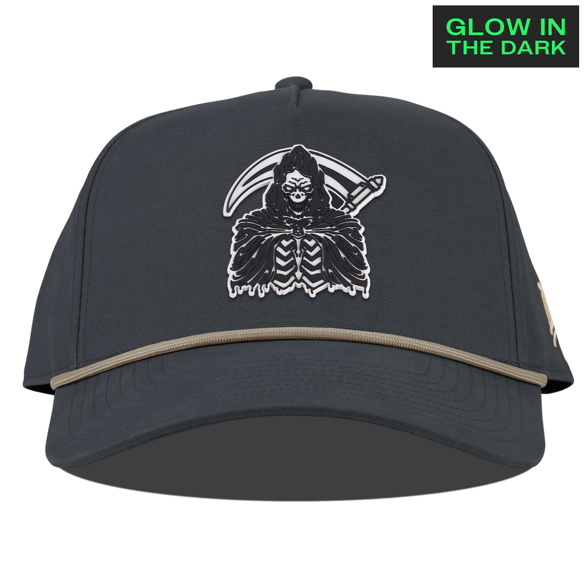 Grim Reaper Glow Curved Canvas 5 Panel Rope Vintage Navy