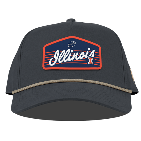 University of Illinois "Illini Football" Curved Canvas 5 Panel Rope Vintage Navy
