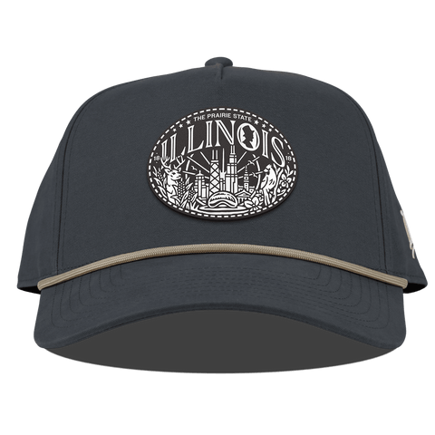 Illinois Traveler Curved Canvas 5 Panel Rope Vintage Navy