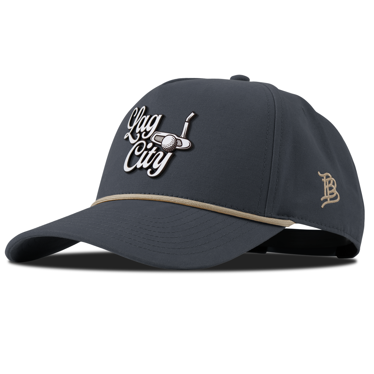 Lag City Script Curved Canvas 5 Panel Rope Vintage Navy