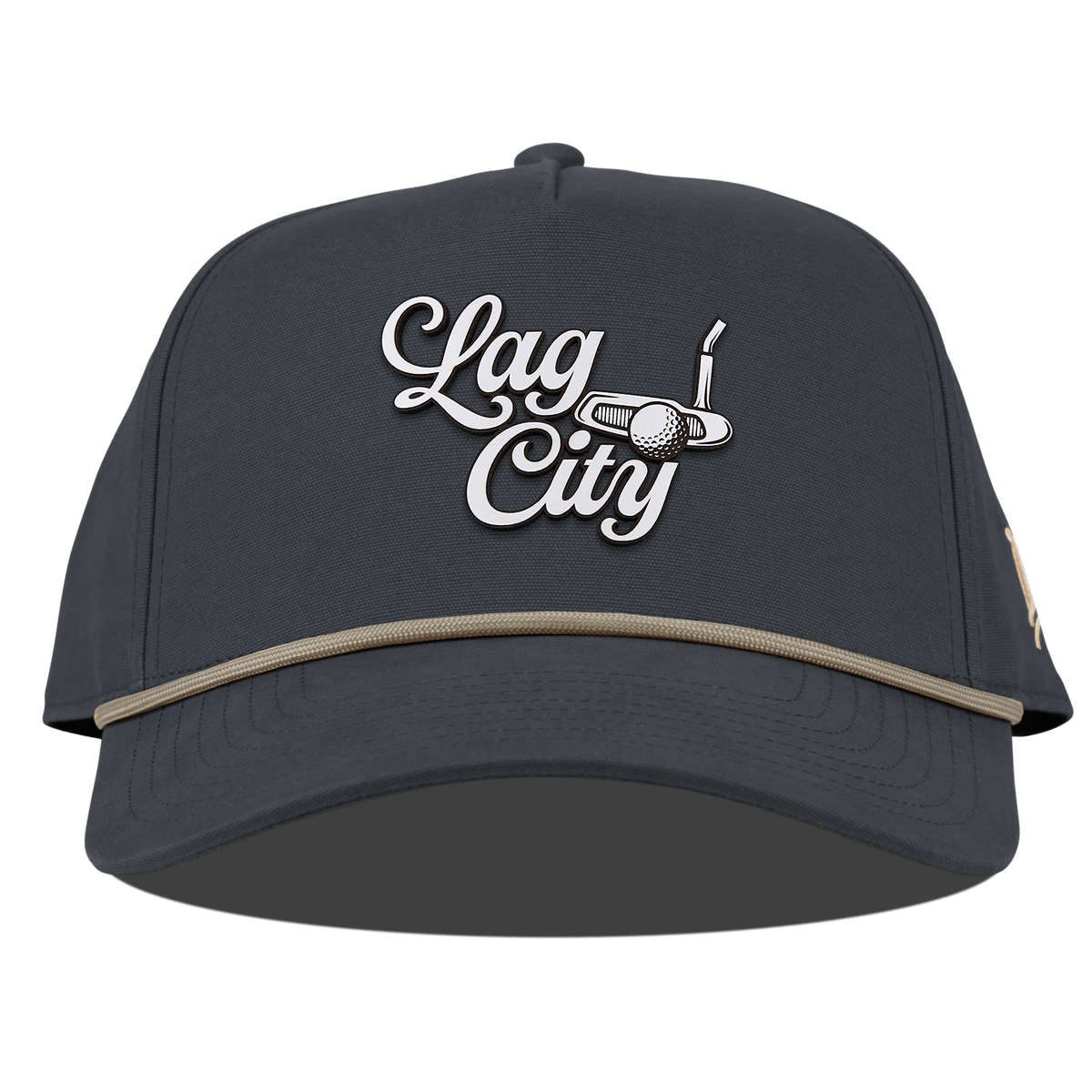 Lag City Script Curved Canvas 5 Panel Rope Vintage Navy