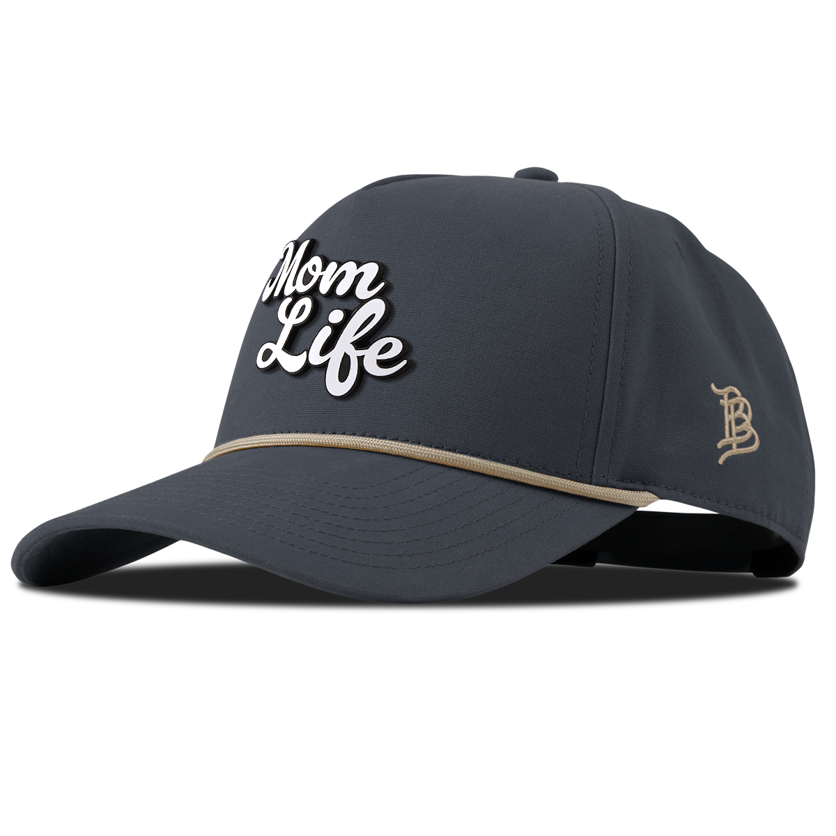 Mom Life Script Curved Canvas 5 Panel Rope Vintage Navy