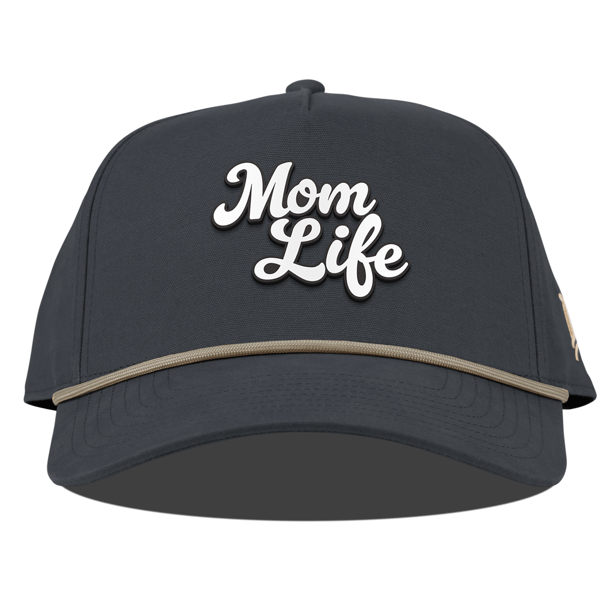 Mom Life Script Curved Canvas 5 Panel Rope Vintage Navy
