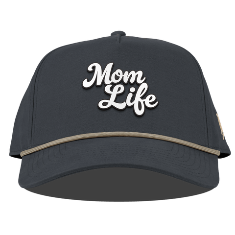 Mom Life Script Curved Canvas 5 Panel Rope Vintage Navy