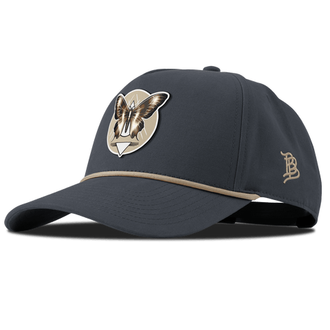 Moth Motif Curved Canvas 5 Panel Rope Vintage Navy