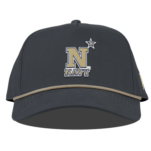 United States Naval Academy "Naval Academy Team Logo Gold" Curved Canvas 5 Panel Rope Vintage Navy