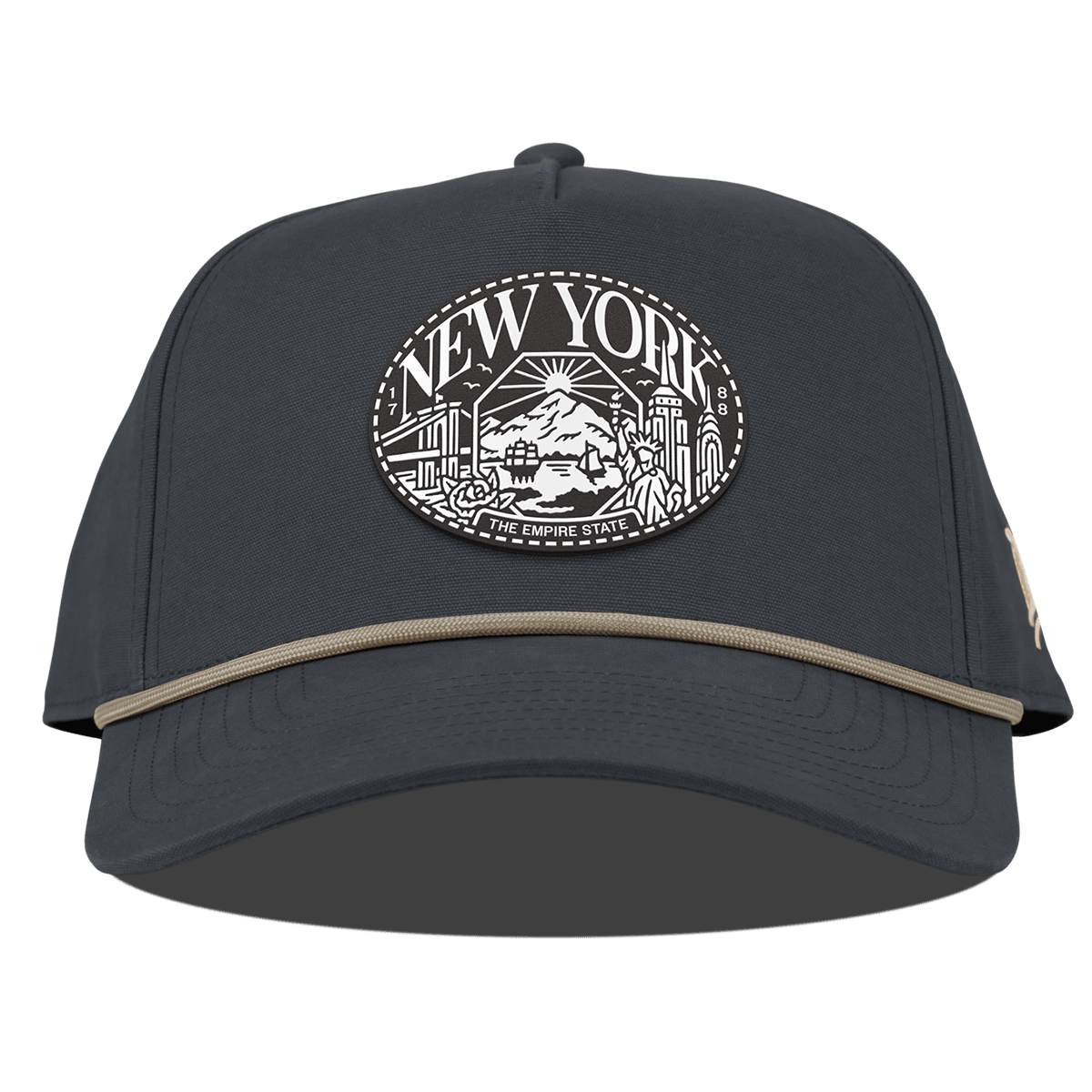 New York Traveler Curved Canvas 5 Panel Rope Vintage Navy