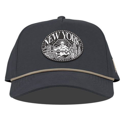 New York Traveler Curved Canvas 5 Panel Rope Vintage Navy