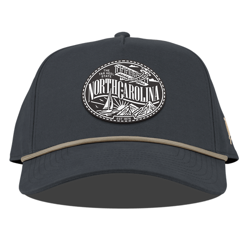 North Carolina Traveler Curved Canvas 5 Panel Rope Vintage Navy