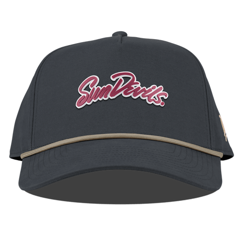 Arizona State University "Sun Devils Script" Curved Canvas 5 Panel Rope Vintage Navy
