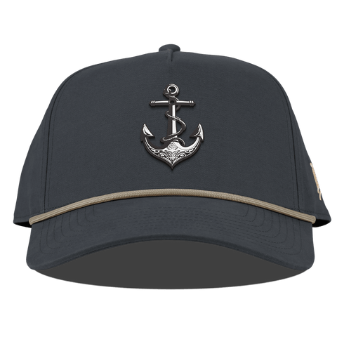 The Deeps Anchor Curved Canvas 5 Panel Rope Vintage Navy