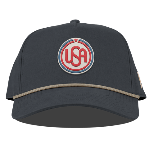 USA Icon Curved Canvas 5 Panel Rope Vintage Navy