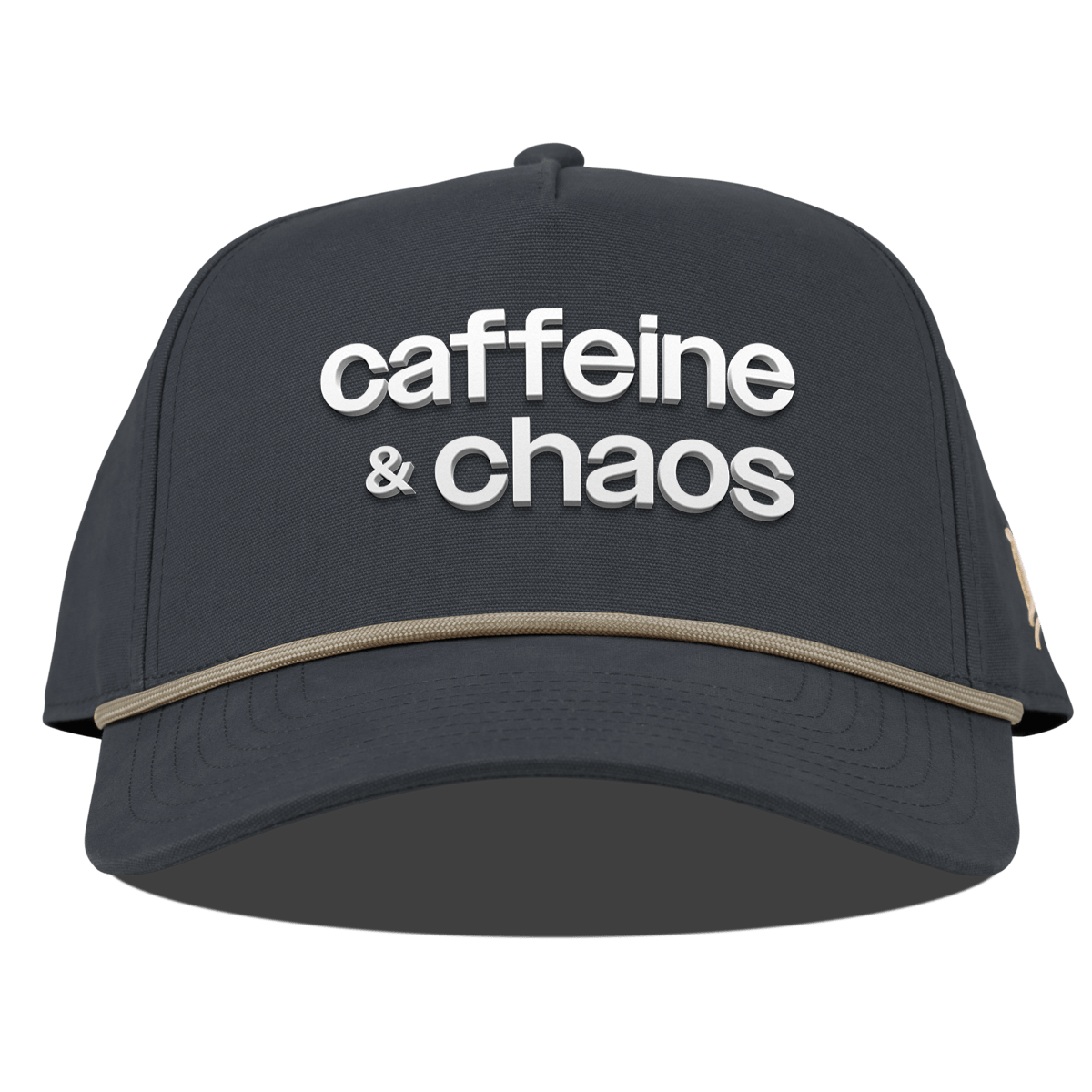 Caffeine & Chaos Curved Canvas 5 Panel Rope Vintage Navy