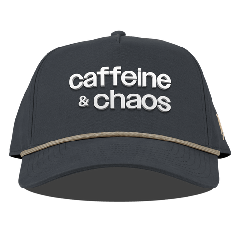 Caffeine & Chaos Curved Canvas 5 Panel Rope Vintage Navy