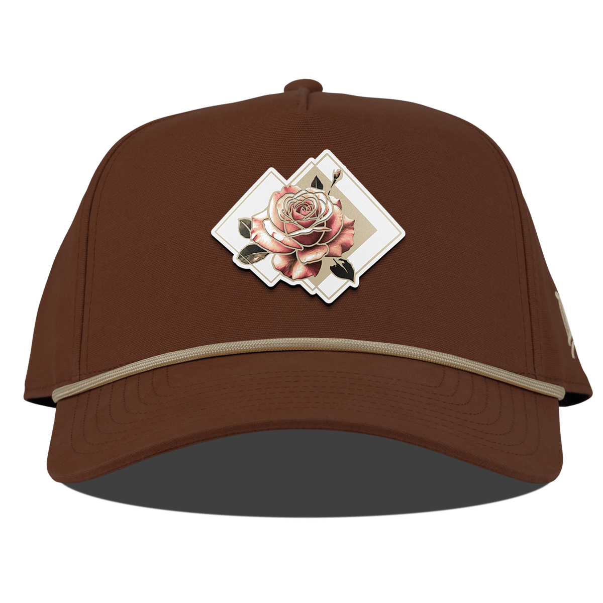 Blush Rose Curved Canvas 5 Panel Rope Vintage Rust