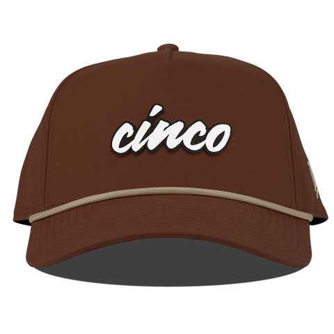 Cinco Script Curved Canvas 5 Panel Rope Vintage Rust