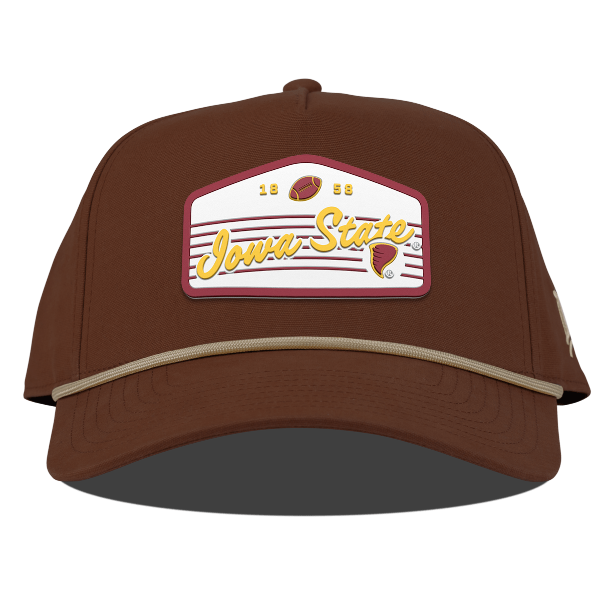 Iowa State University "Cyclones Football" Curved Canvas 5 Panel Rope Vintage Rust