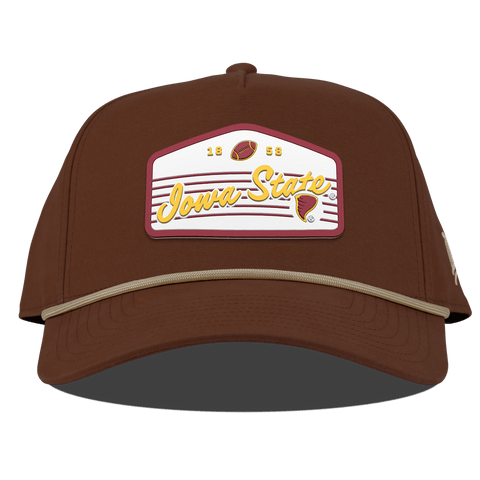 Iowa State University "Cyclones Football" Curved Canvas 5 Panel Rope Vintage Rust