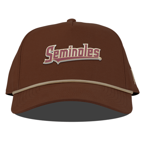 Florida State University "FSU Seminoles Block" Curved Canvas 5 Panel Rope Vintage Rust