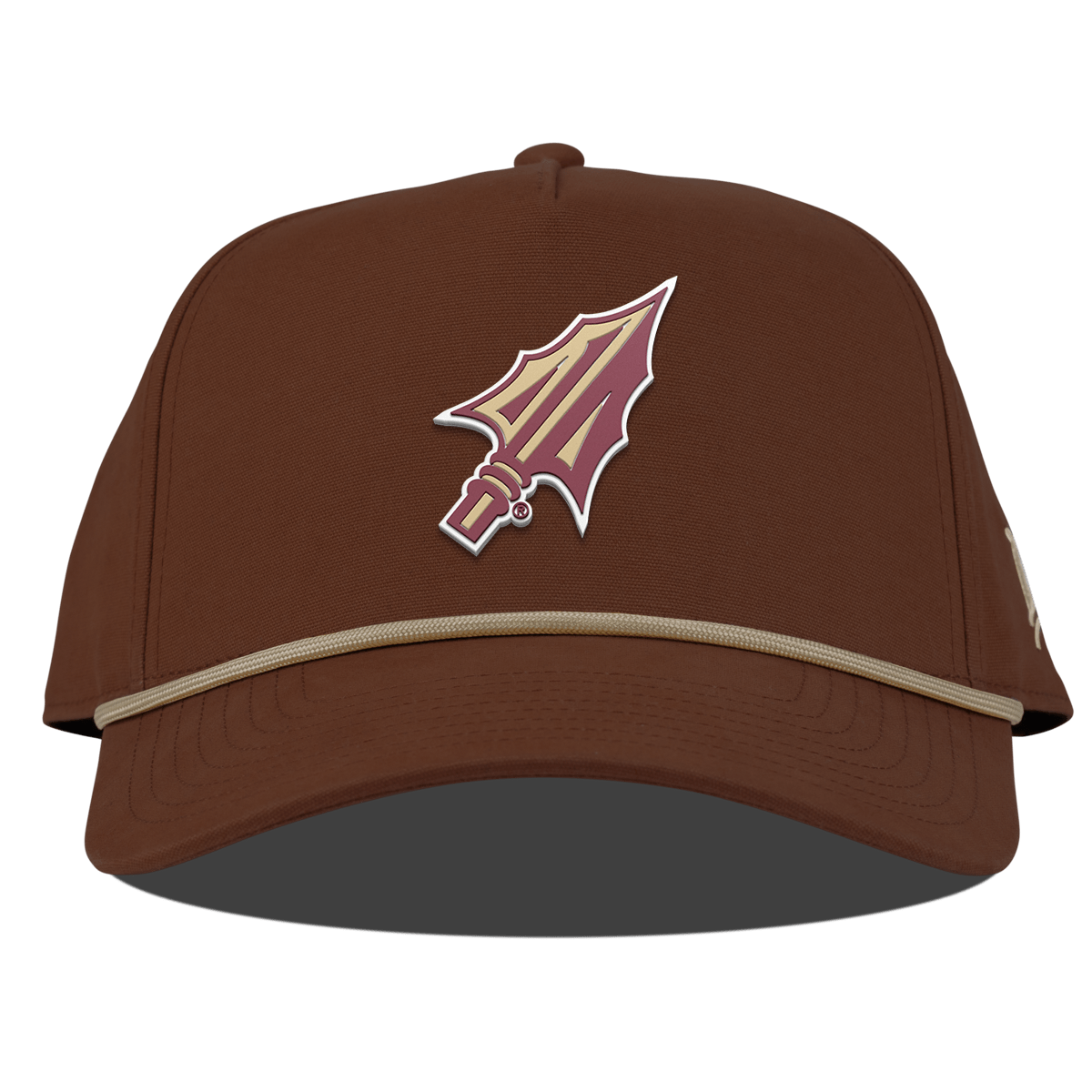 Florida State University "FSU Spear Tip" Curved Canvas 5 Panel Rope Vintage Rust