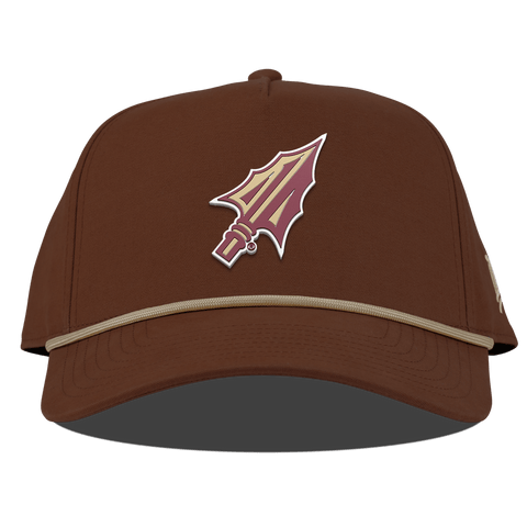 Florida State University "FSU Spear Tip" Curved Canvas 5 Panel Rope Vintage Rust