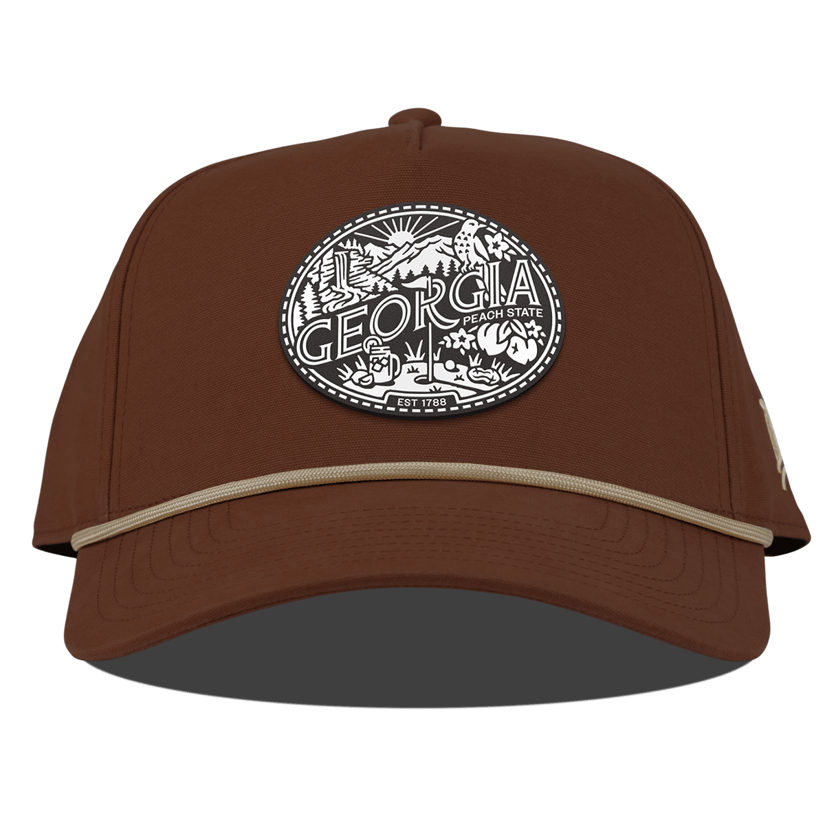 Georgia Traveler Curved Canvas 5 Panel Rope Vintage Rust