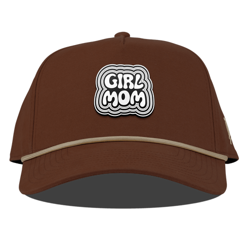 Girl Mom Curved Canvas 5 Panel Rope Vintage Rust