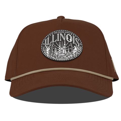 Illinois Traveler Curved Canvas 5 Panel Rope Vintage Rust