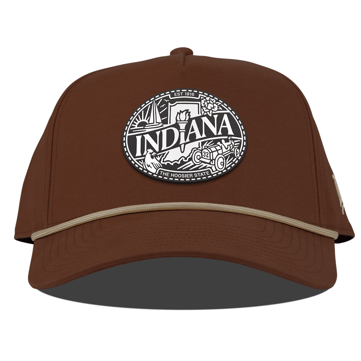 Indiana Traveler Curved Canvas 5 Panel Rope Vintage Rust