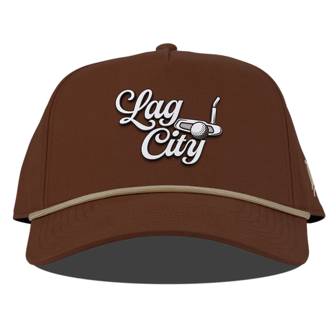 Lag City Script Curved Canvas 5 Panel Rope Vintage Rust