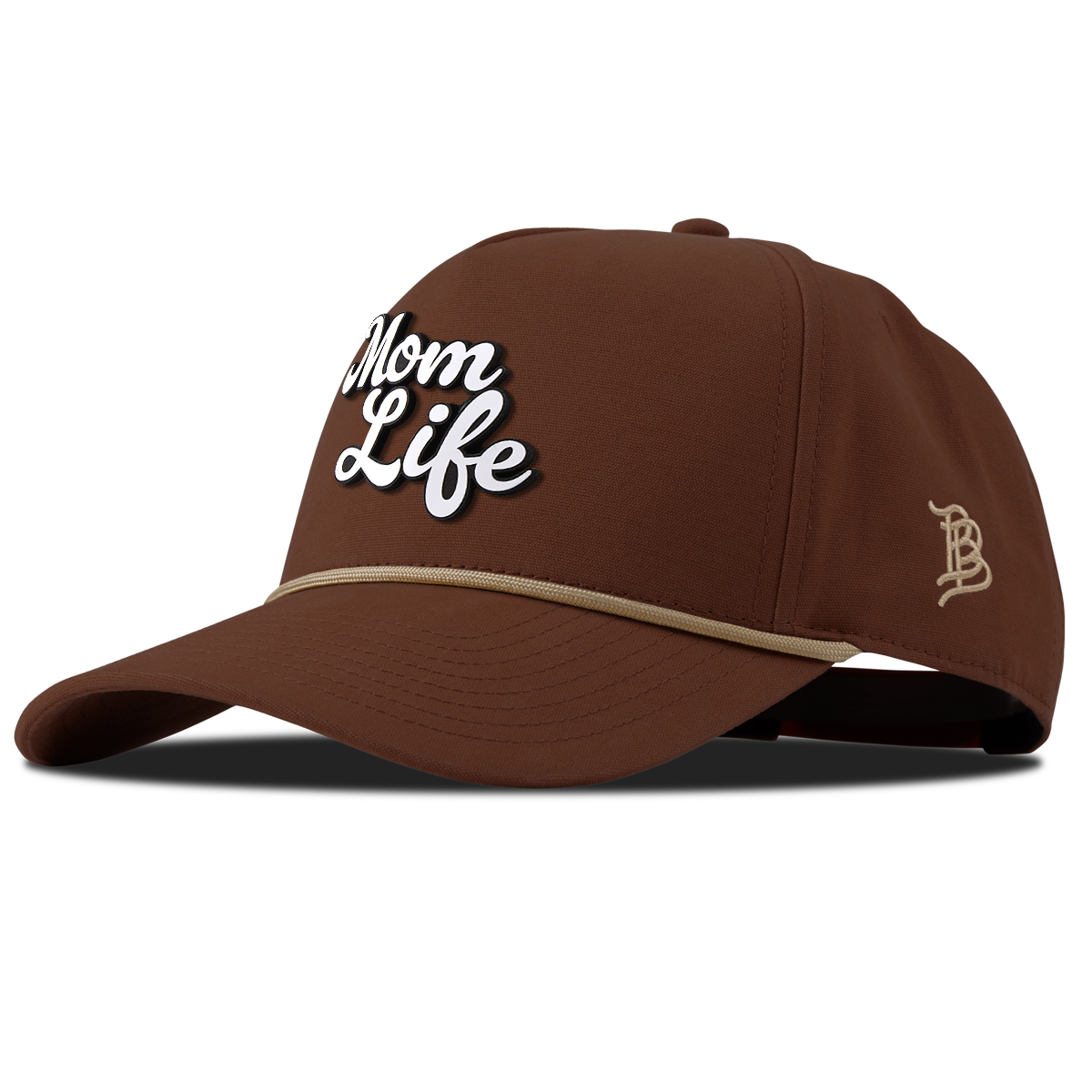 Mom Life Script Curved Canvas 5 Panel Rope Vintage Rust