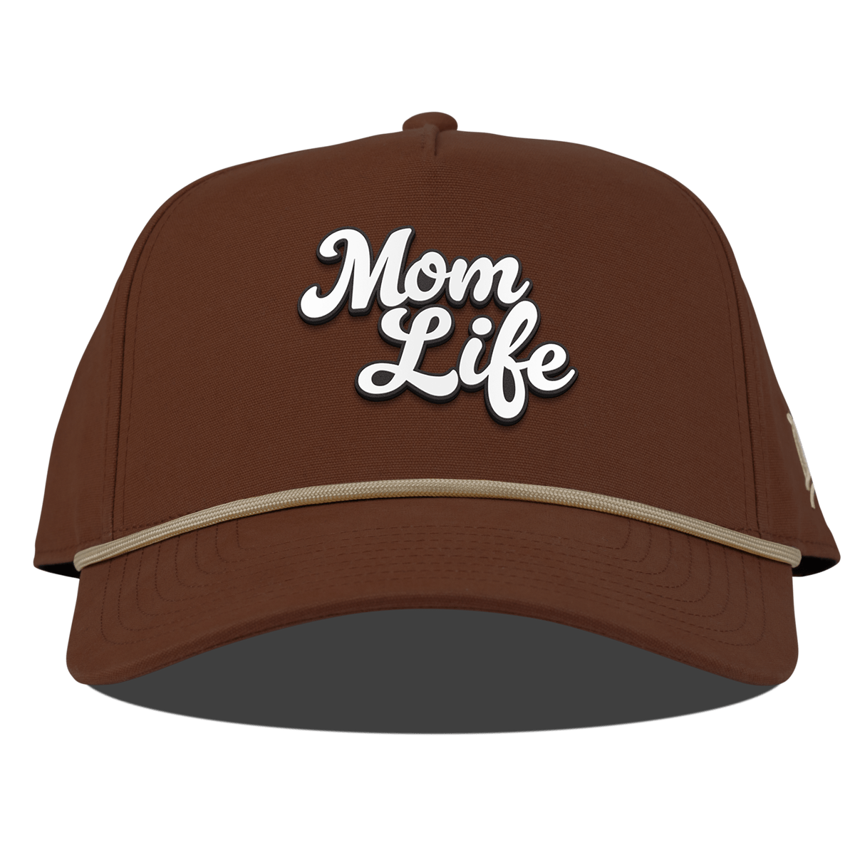 Mom Life Script Curved Canvas 5 Panel Rope Vintage Rust