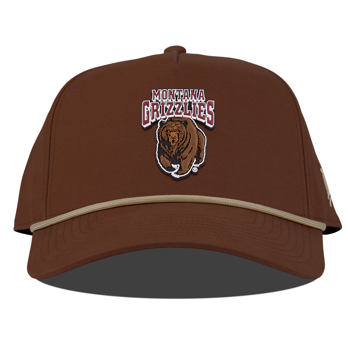 University of Montana "Montana Grizzlies Team Logo" Curved Canvas 5 Panel Rope Vintage Rust
